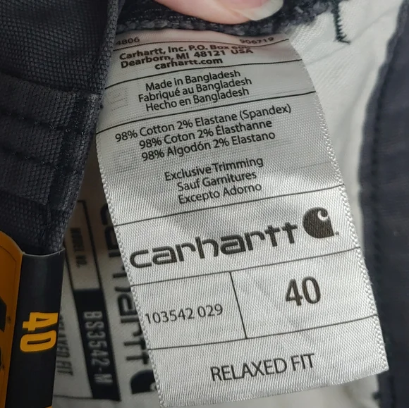 Carhartt Rugged Flex Relaxed Fit Canvas Cargo Work Short Gray Size 40 New w/ Tag - Picture 15 of 15